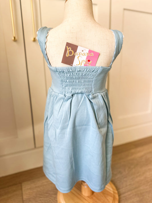 Banana split • girls blue ric rac dress