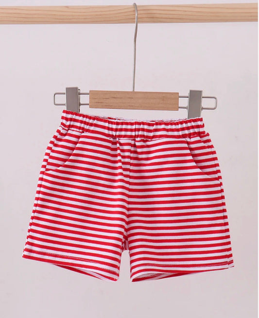 HD26 • boys red stripe shorts