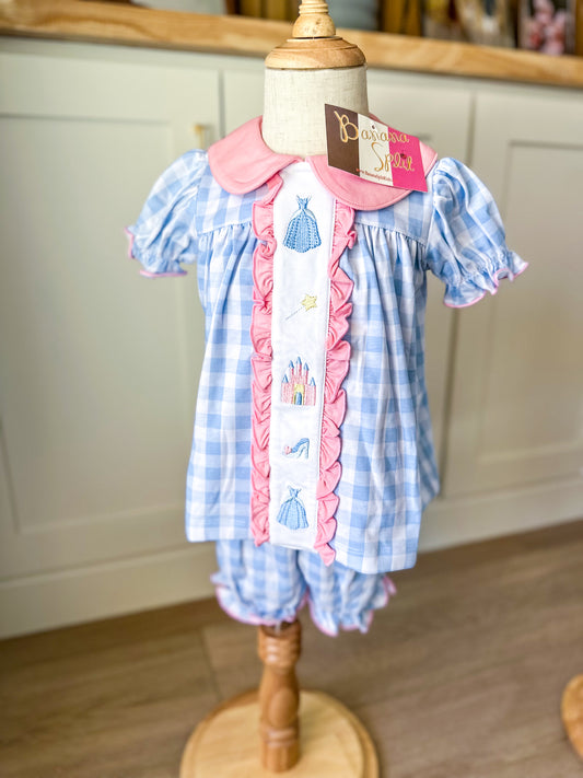 Banana split • girls embroidered princess bloomer set