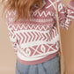 Abstract Print Pullover Sweater LT