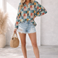 Floral Patchwork V Neck Blouse RTS
