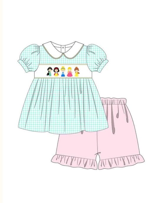 Princess Embroidery Short Set