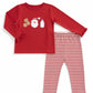 Christmas 2025 • girls red Santa cookies & milk ruffle pant set