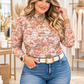 Retro Floral Plus Size Mesh Top RTS