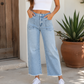 Frayed Cropped Straight Jeans RTS