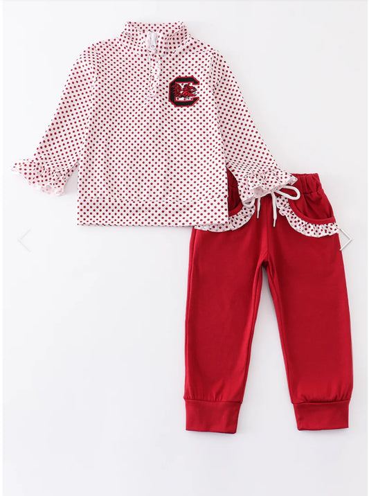 Girls Carolina Gamecocks embroidery Set