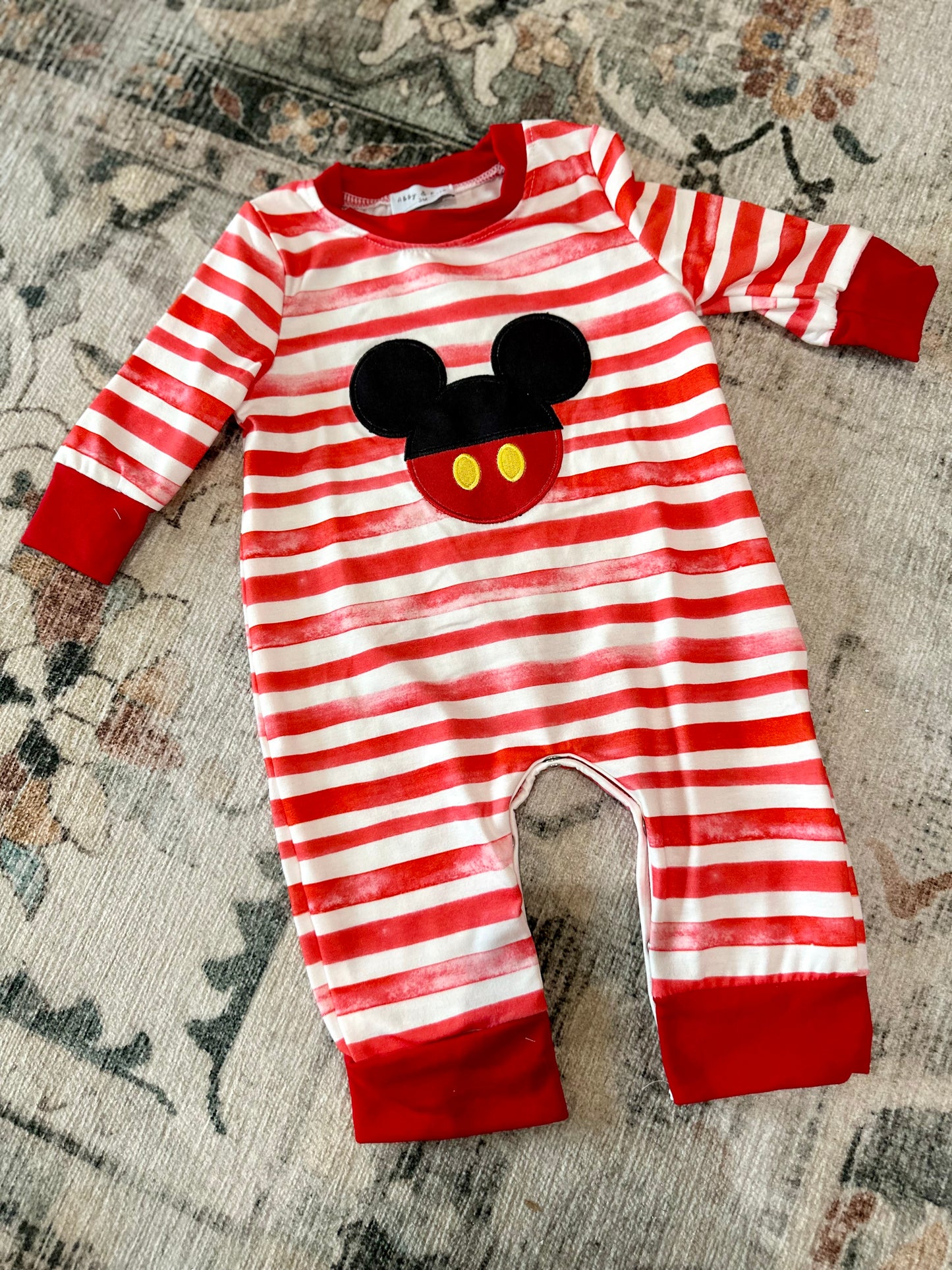 Boys Mickey butt flap romper