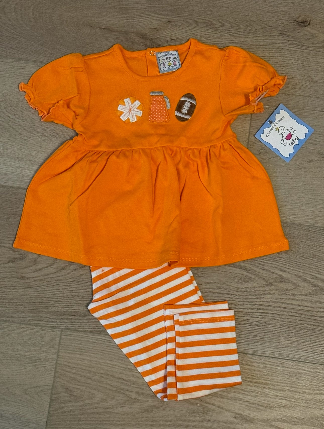 Three Sisters • girls orange football set