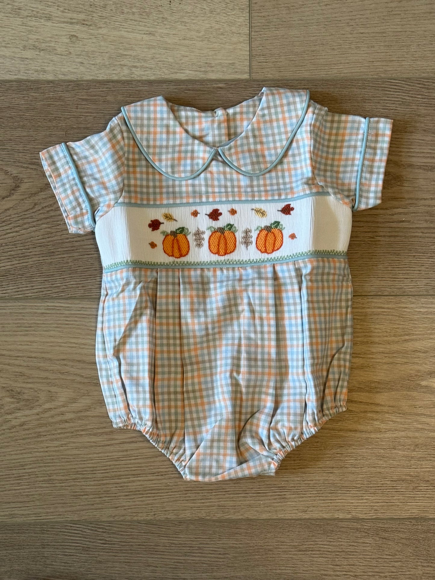 Three Sisters • pumpkin smocked boys bubble