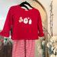 Christmas 2025 • girls red Santa cookies & milk ruffle pant set
