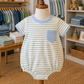 Mj26 • boys green & blue stripe Maddox bubble (575)