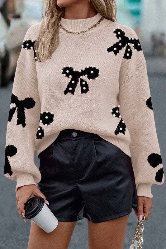 Pearl Bow Sweater *TWO COLORS* LT
