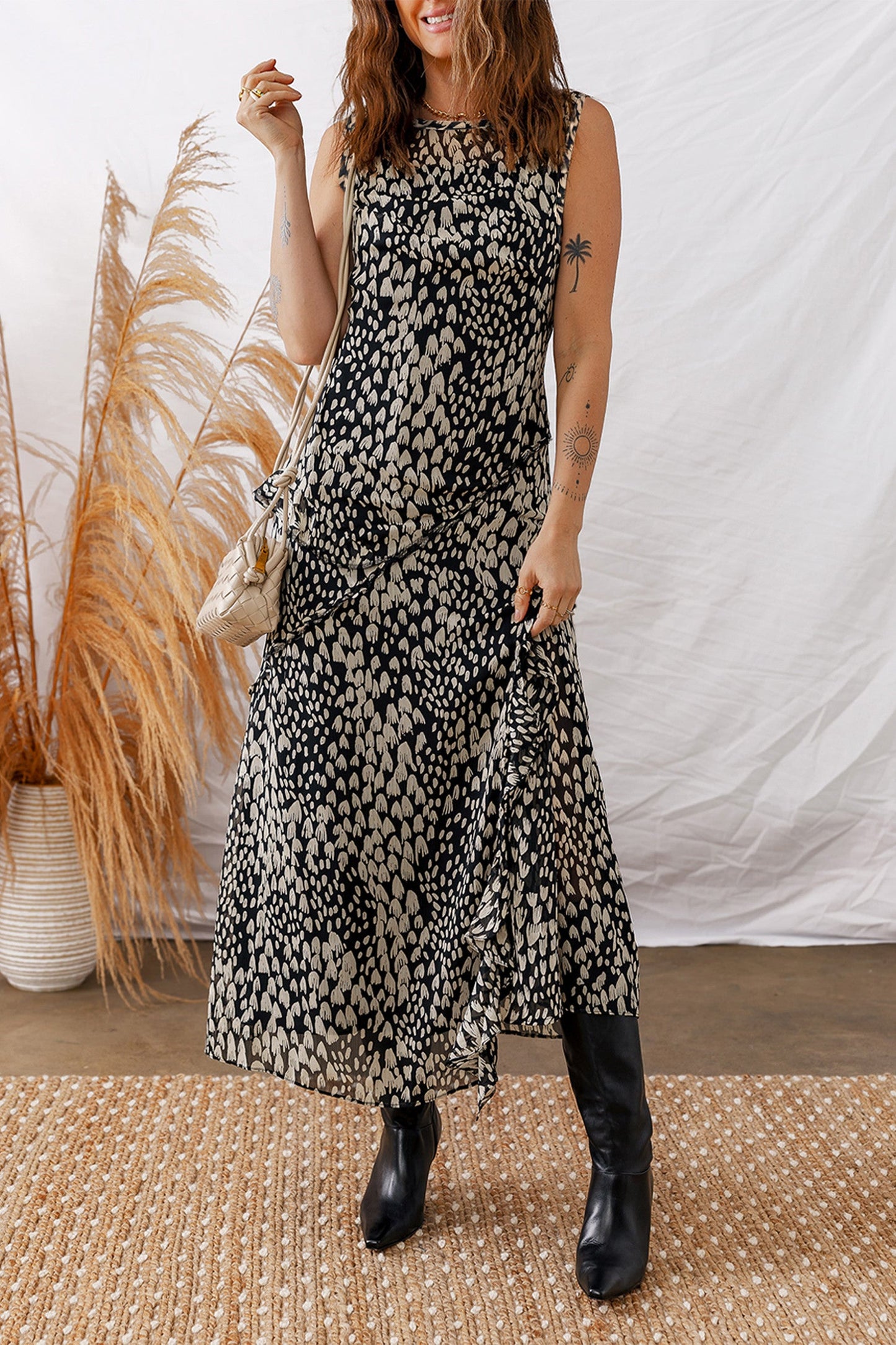 Black Printed Maxi Dress January.