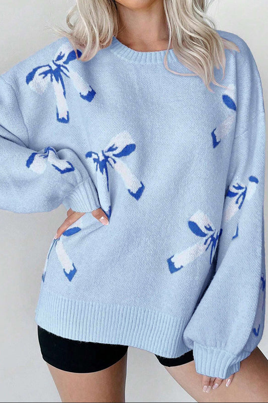 Women's - Blue Bow Sweater - C&C