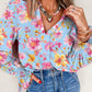 Blue Floral Smocked Blouse LT