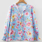 Blue Floral Smocked Blouse LT