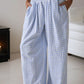 Blue Plaid Smocked Loose Pants LT