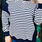 Blue Stripe Patchwork Sweatshirt LT