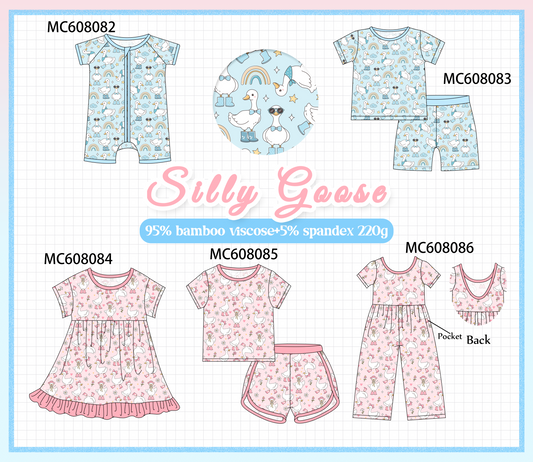 PO101 Blue&pink goose bamboo collection