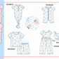 PO101 Blue bow strawberry bamboo collection
