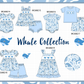 PO101 Blue camouflage whale embroidery ruffle collection