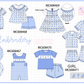 PO101 Blue easter bunny bow embroidery gingham collection