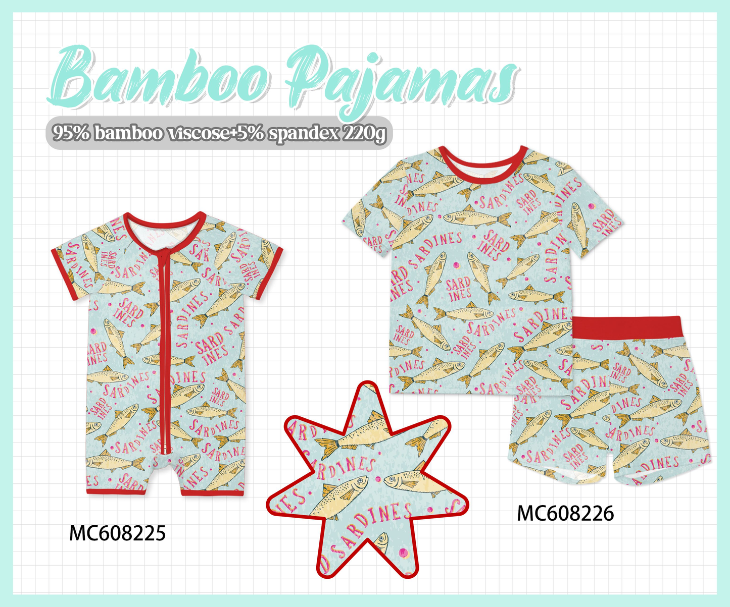 PO101 Blue fish bamboo collection