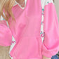 Pink Colorblock Polo Top LT