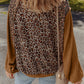 Brown Leopard Floral Pullover LT