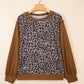 Brown Leopard Floral Pullover LT