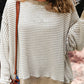 Brown Stripe Knit Ribbed Top LT