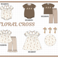 PO101 Brown easter cross bunny embroidery collection
