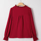 Burgundy Shirred Cuff Blouse LT