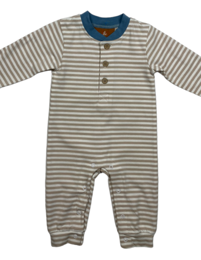 Millie Jay • boys tan and blue Easton romper