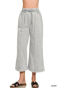 Acid Wash Crop Zenana Wide Leg Pants *Multiple Colors* RTS