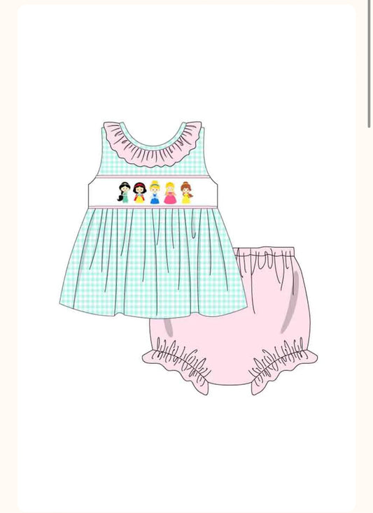 Princess embroidery Tank set