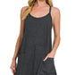 Acid Washed Mini Dress With Built-In Romper Liner Zenana RTS