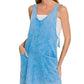 Acid-Washed Overall Mini Dress Zenana RTS