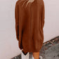 Chestnut Ribbed Sweater Dress RTS