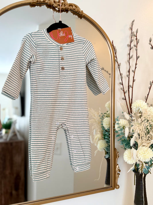 Mille Jay 2025 • Boys Easton Romper, green stripe