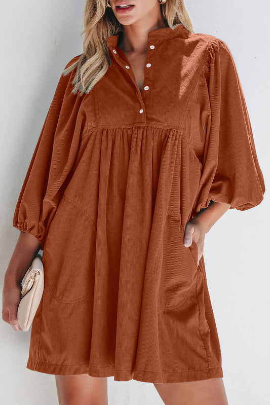 Women’s - Rust Corduroy Dress - C&C