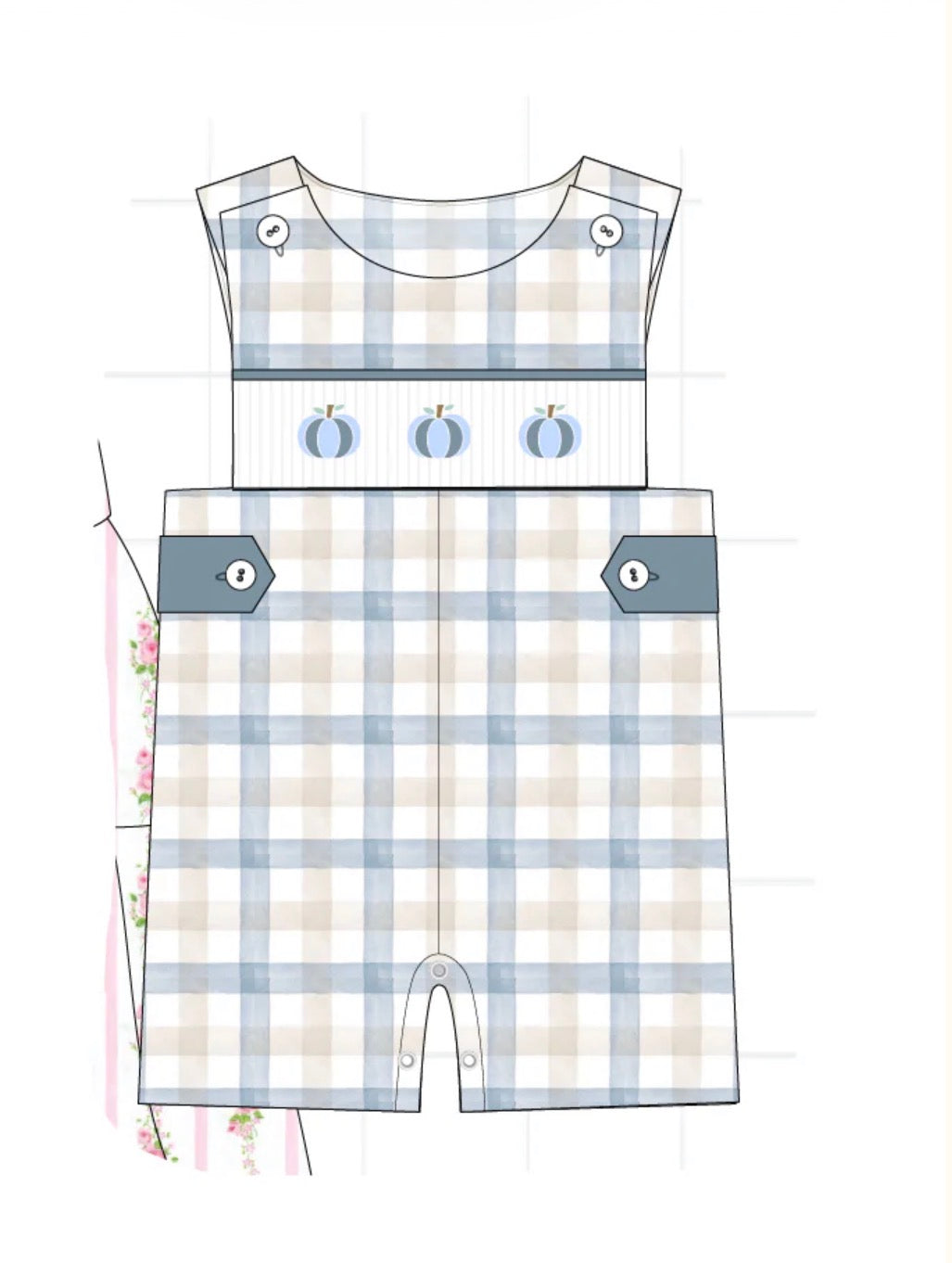 Preorder 83 • boys machine plaid smocked pumpkin Jon Jon. Ships Aug