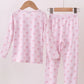 Bamboo • pink bow stripe pant