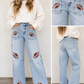 Football Sequin Patch Jeans RTS