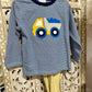 Boys blue stripe truck pant set