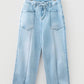 Exposed Stitch Barrel Jeans LT