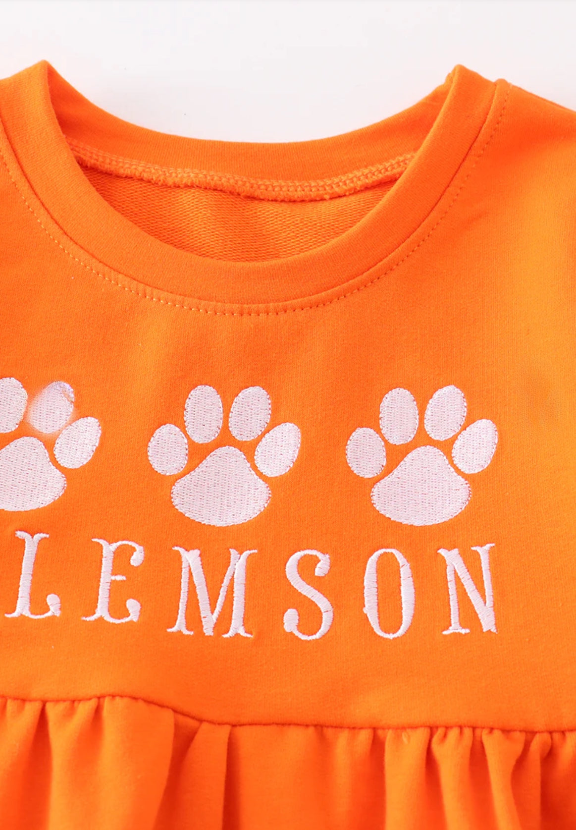 Girls Clemson embroidery dress