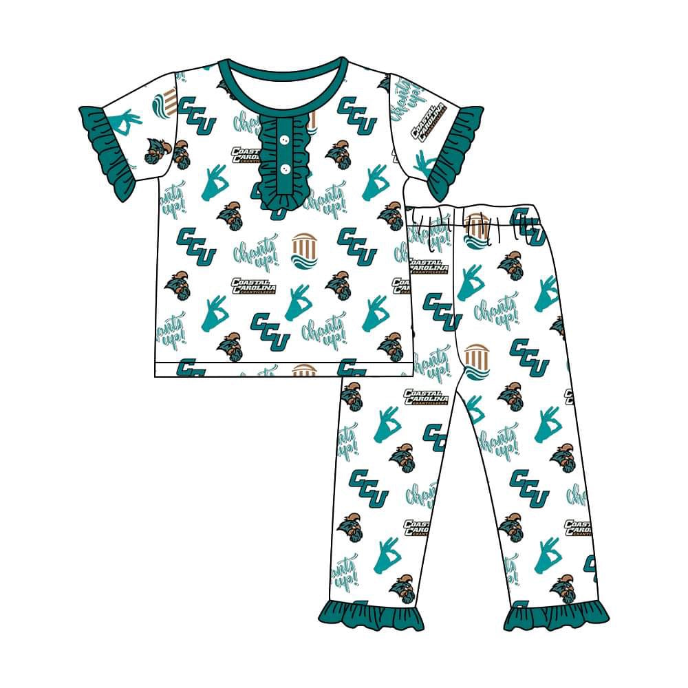 CCU Girls Ruffle 2-Piece Bamboo Pajamas