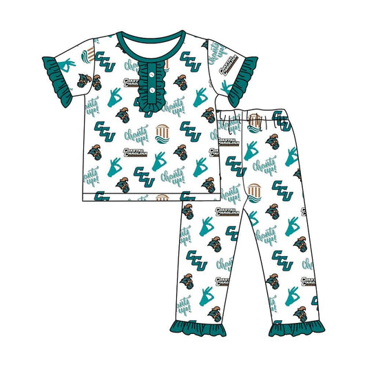 CCU Girls Ruffle 2-Piece Bamboo Pajamas