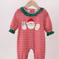 Christmas 2025 • girls milk Santa & cookies French knot romper